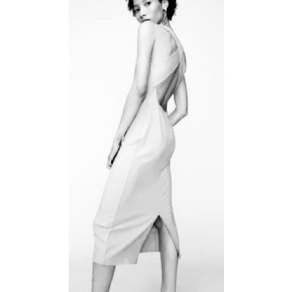 H&M High Neck Ribbed Cross Back Midi Dress - Picture 1 of 7